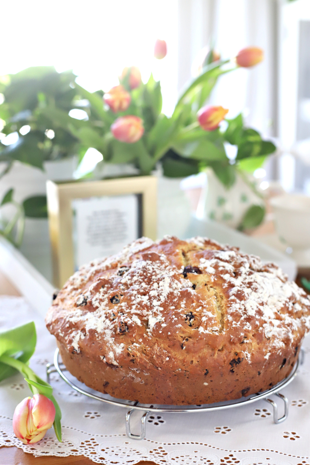 Large loaf of Irish soda bread for St. Patrick's Day