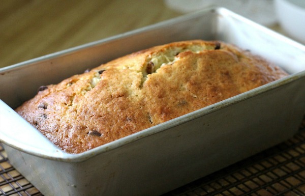 Chocolate Chunk Banana Bread is a great way to use overripe bananas. Moist, sweet and delicious with chunks of chocolate in this classic quick bread!