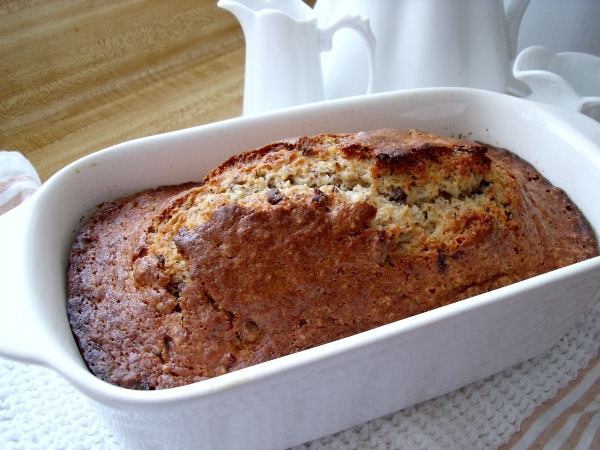 Chocolate Chunk Banana Bread is a great way to use overripe bananas. Moist, sweet and delicious with chunks of chocolate in this classic quick bread!