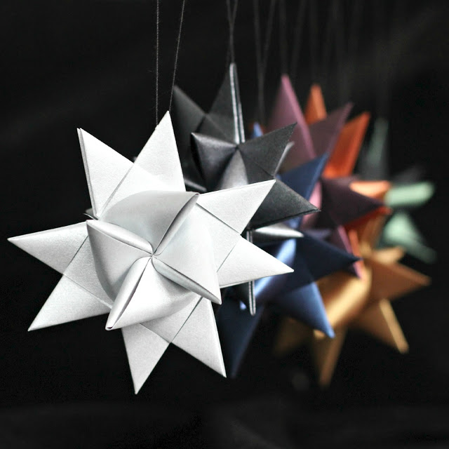 Beautiful folded paper German stars remind many of childhood when they were made at Christmas time. Easy to follow, step-by-step video tutorial teaches you how to make them. 