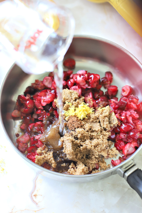 ingredients for making cranberry bread filling