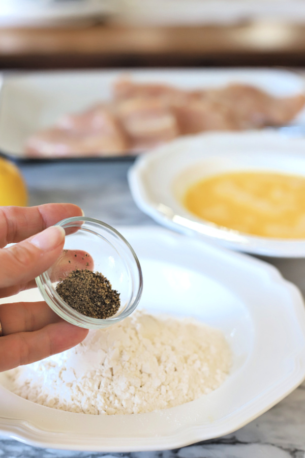 flour mixture for coating chicken for chicken francese.