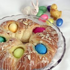 Easter Bread with Dyed Eggs