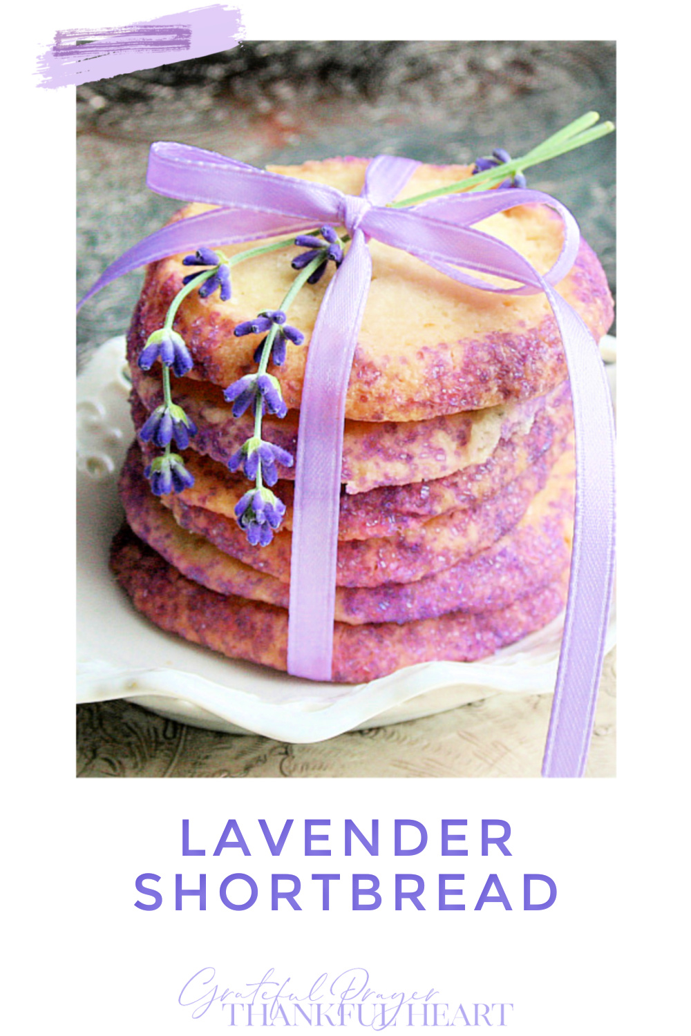 Buttery Lavender Shortbread Cookies with a lovely and unique hint of lavender and mint make these cookies extra special. Perfect with a cup of English Tea.