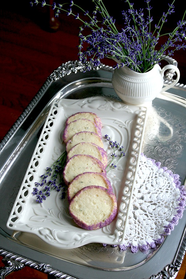 Buttery Lavender Shortbread Cookies with a lovely and unique hint of lavender and mint make these cookies extra special. Perfect with a cup of English Tea.