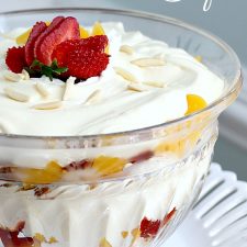 Light and Creamy Peach Melba Trifle