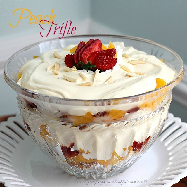 Looking for a recipe that is both delicious and pretty. Make an easy, no-bake, light and creamy Peach Melba Trifle. It is a dessert your guests will love.