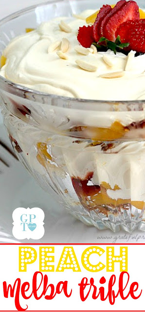 Looking for a recipe that is both delicious and pretty. Make an easy, no-bake, light and creamy Peach Melba Trifle. It is a dessert your guests will love.