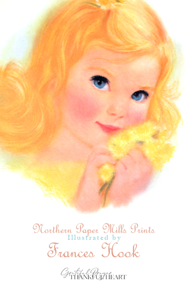 Promotional prints for Northern Paper Mills, later Northern Tissue, titled, American Beauties. Sweet children in soft pastels by illustrator, Frances Hook.