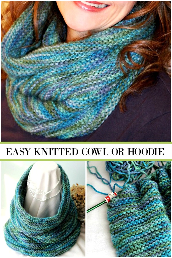 Make a stylish, over-sized knitted cowl or hoodie with this easy to follow pattern. It is not complicated yet looks beautiful while keeping you warm and cozy.