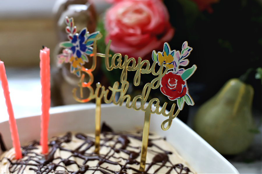 Happy birthday peanut butter frosted brownie cake 