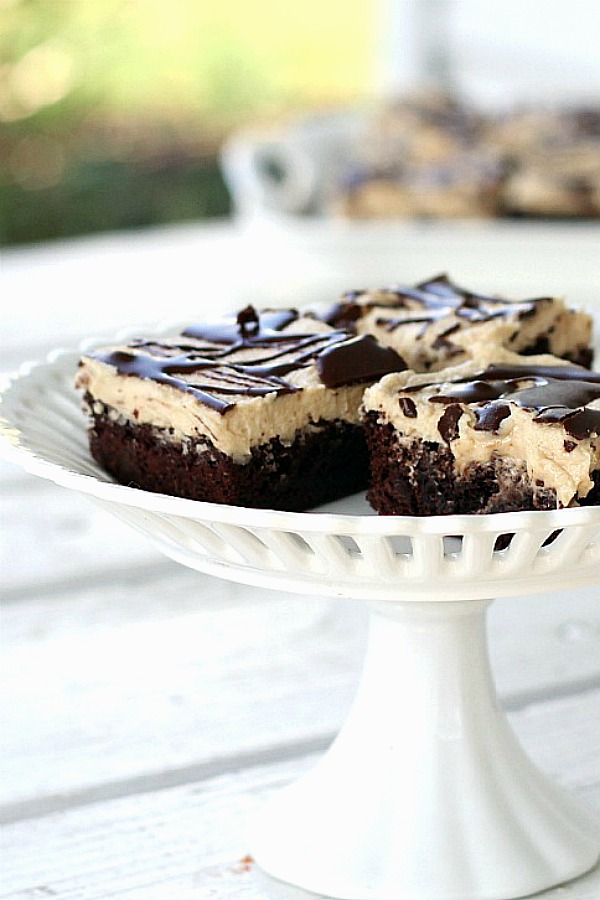 A perfect combination of chocolate and peanut butter, these frosted peanut butter brownies are a hit for parties, tailgating and after-school snacking. 