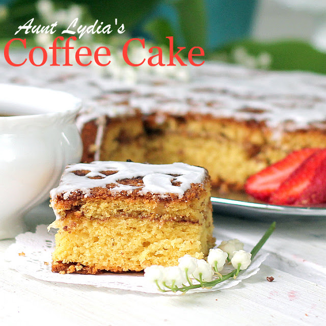 Aunt Lydia's coffee cake is a family favorite from a vintage recipe my mother in law made for every get-together. Easy and delicious.