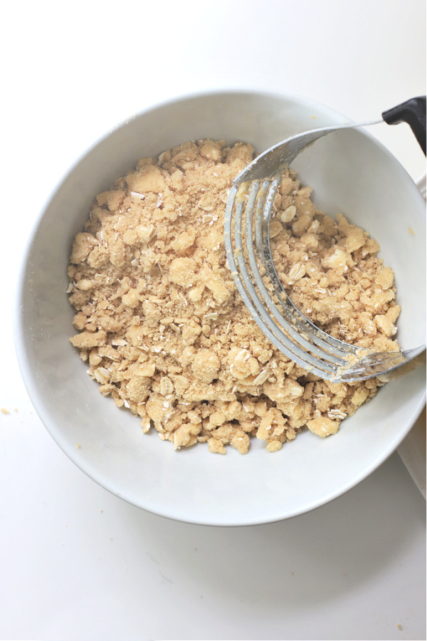 Topping for a plum oatmeal crisp recipe.