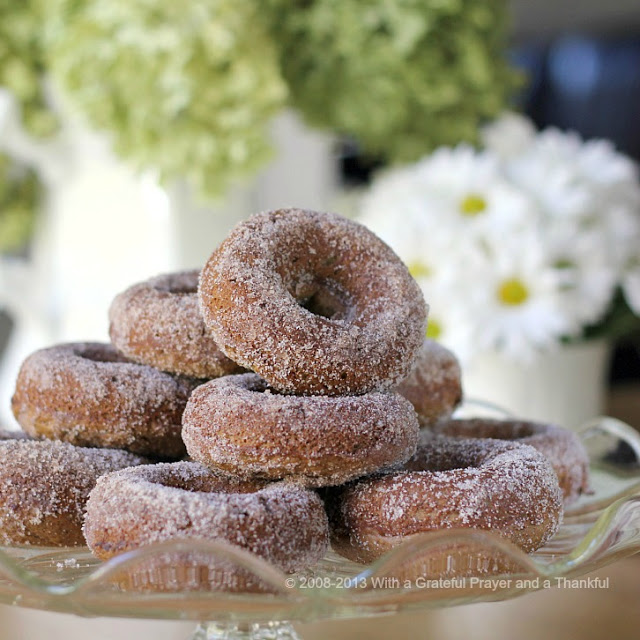 Debate remains as to how to spell these circular wonders of dough. Spell "donut" or "doughnut", there is no debate about enjoying homemade, donuts. The only decision is whether to choose frosted, rolled in cinnamon sugar, confectioners' sugar or a perfectly plain doughnut. Skip the frying with this easy baked version.