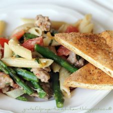 Pasta with Fresh Veggies Sausage & Pecorino