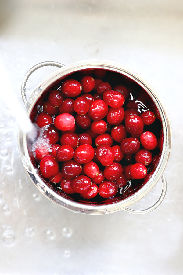 washing frozen cranberries