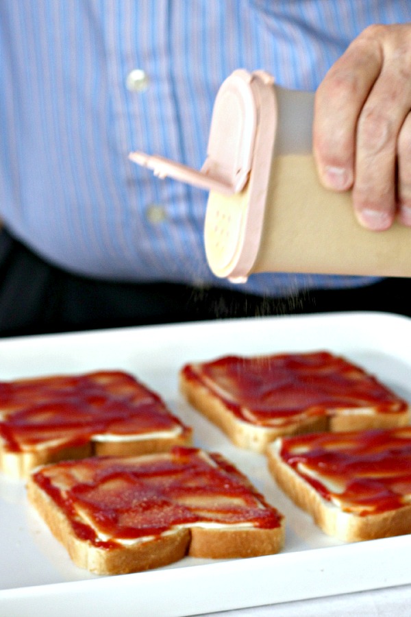 Pizza Toast is a unique family food creation passed down through the generations. Simple, tangy, tasty and delicious, this dad proudly prepares his childhood treat with all seriousness.