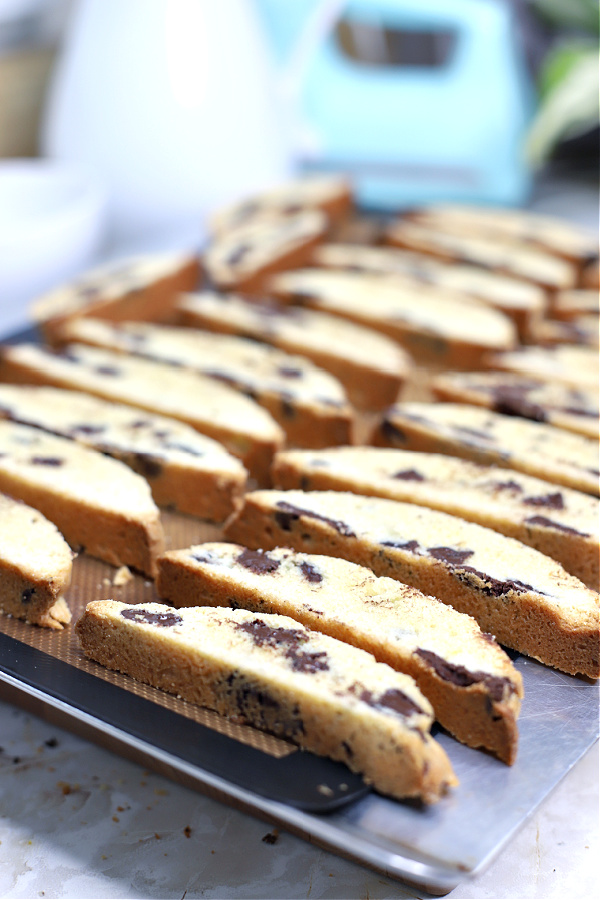 twice baked Italian chocolate anise biscotti