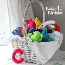 Basket of Felt toys