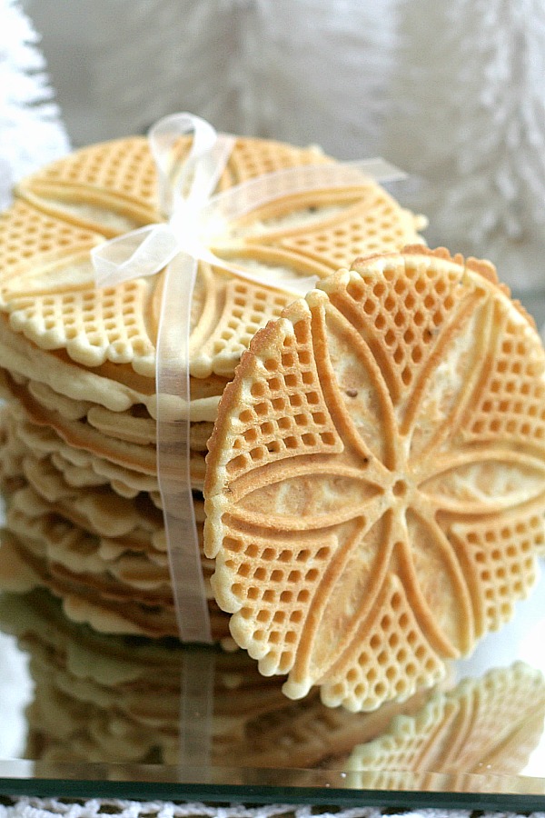 Pizzelles are a crisp Italian cookie flavored with anise seed. An easy recipe from a neighbor and the best Pizzelles we have ever eaten. A Classic! 