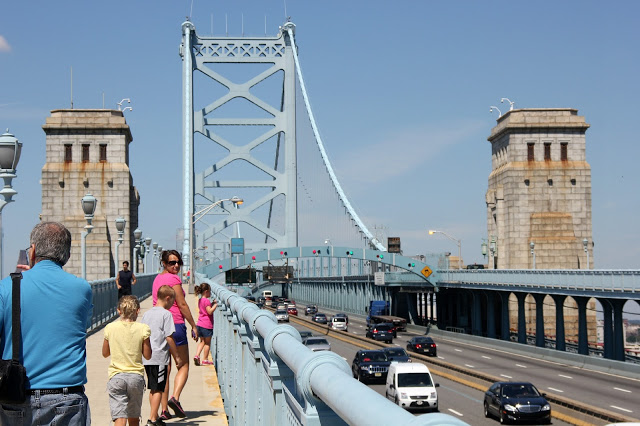 Walking the Philadelphia Camden Ben Franklin Bridge