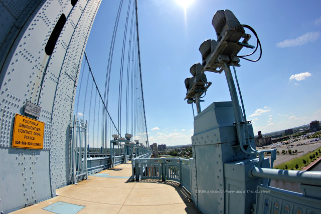 Walking the Philadelphia Camden Ben Franklin Bridge