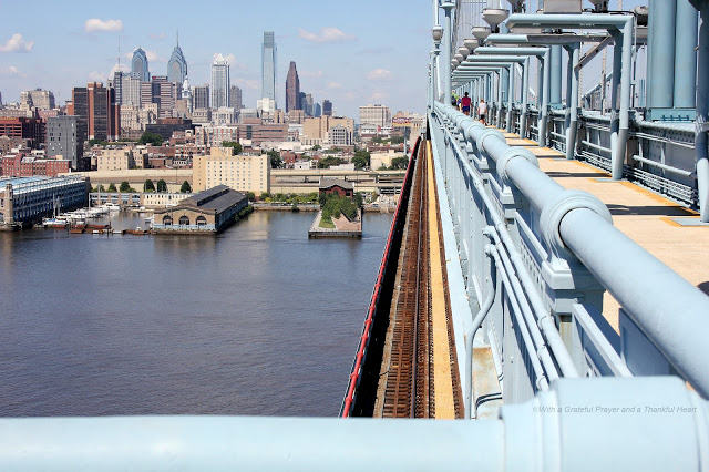 Walking the Philadelphia Camden Ben Franklin Bridge