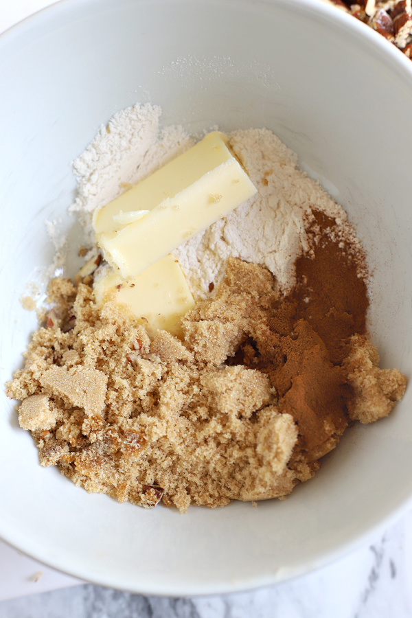 Ingredients for the crumb topping for apple coffee cake