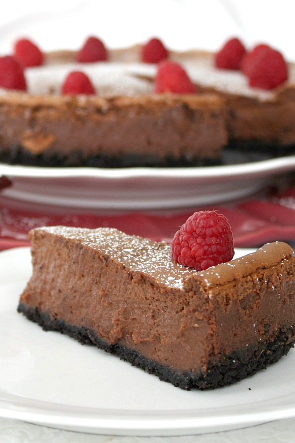 Make a creamy and chocolaty dessert this Valentine's Day for the Love of your life. Chocolate hazelnut cheesecake with an Oreo crust is perfectly decadent.