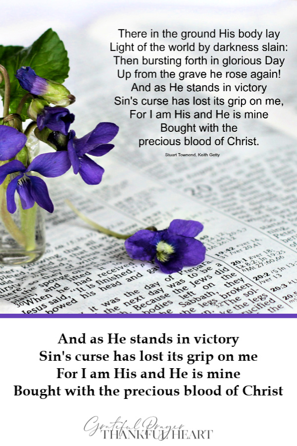 In Christ alone my hope is found He is my light my strength my song. Here in the power of Christ I'll stand. Happy Resurrection Day! Happy Easter Day!