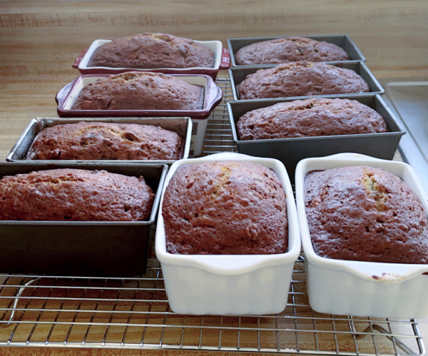 Baked mini loaf fig & Date nut quick bread recipe.