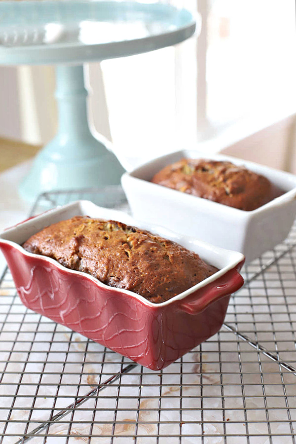 Baked mini loaf fig & Date nut quick bread recipe.