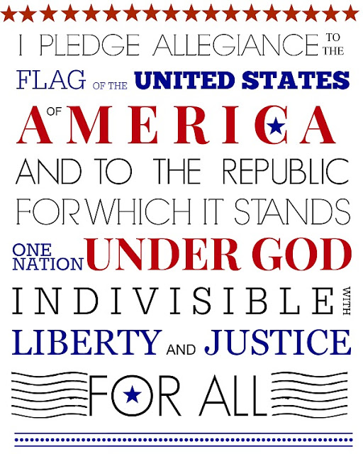 FREE Printable Pledge of Allegiance 4th of July celebration