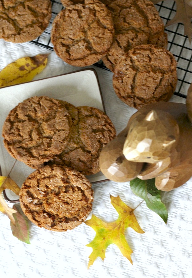 Lightly spiced Ginger Crinkles are a favorite when baking cookies with kids. Crunchy and crackled outside with chewy center. Perfect for autumn.