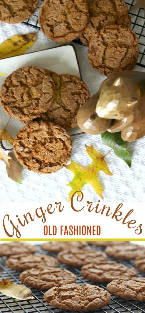 Lightly spiced Ginger Crinkles are a favorite when baking cookies with kids. Crunchy and crackled outside with chewy center. Perfect for autumn.