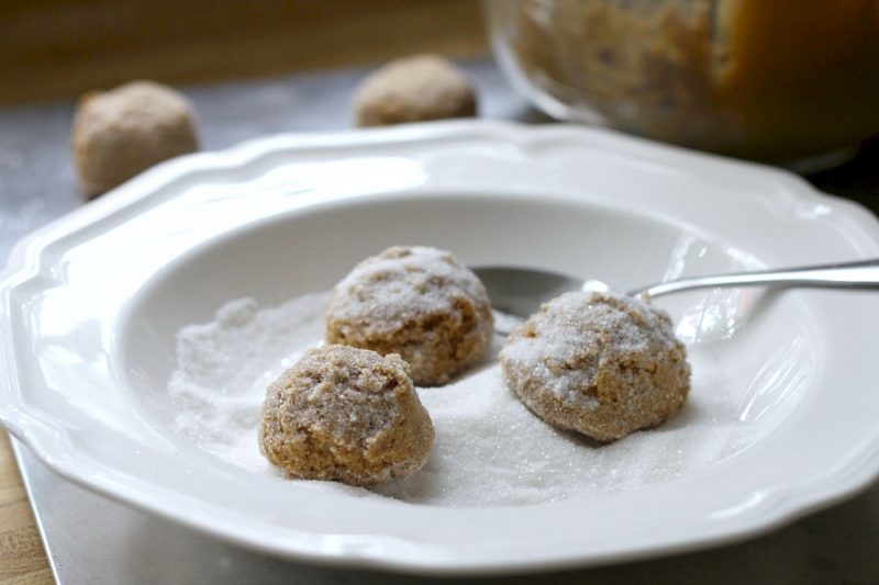 Lightly spiced Ginger Crinkles are a favorite when baking cookies with kids. Crunchy and crackled outside with chewy center. Perfect for autumn.