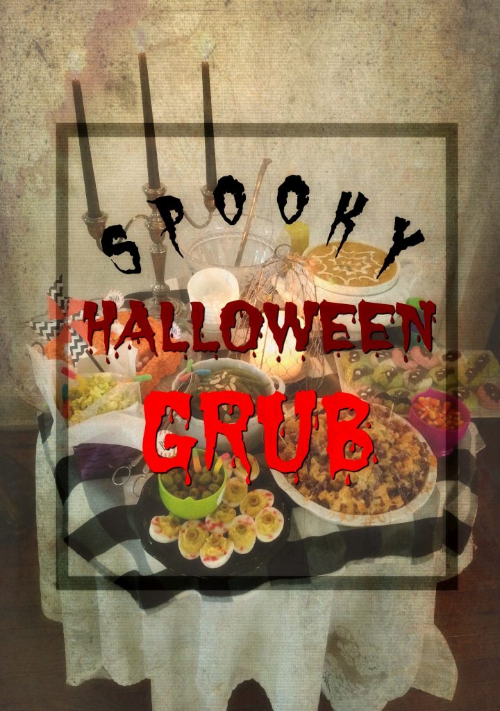 For goblins & ghouls, spooky Halloween food of bloodshot eyeball deviled eggs, moldy popcorn, spider web, squashed soup & lots more inspiration.