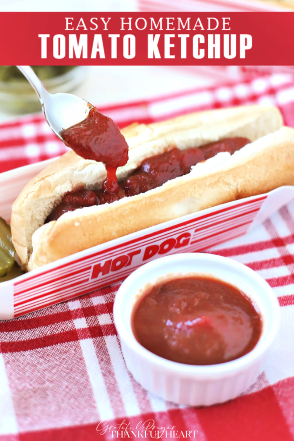 A favorite American condiment, homemade tomato ketchup is easy, inexpensive and better than store-bought. Recipe uses items you probably already have and is cooked right on the stovetop with just 20 minutes cook time.