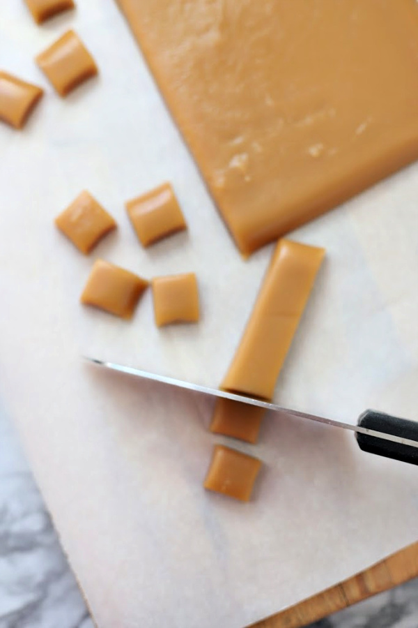 Super easy recipe for making soft, chewy and delicious caramels. Just a few minutes in the microwave then pour into a dish and cool. Cut into pieces and enjoy. A lovely holiday gift-giving treat!