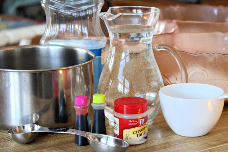 ingredients for making homemade playdough recipe