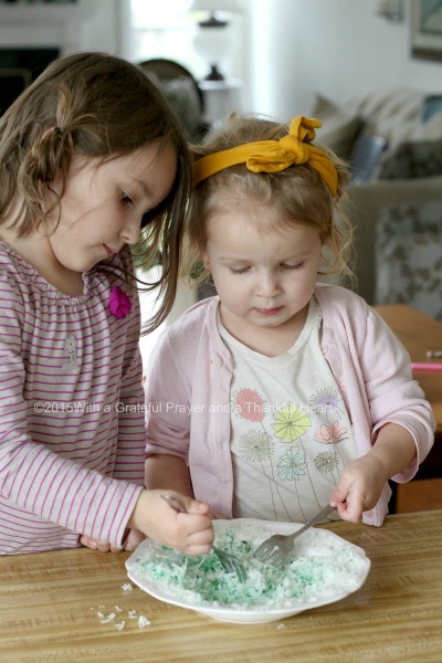 This adorable Easter bunny cake is made using a box cake and frosting (either homemade or from a tub). Our girls had the best time assembling it and were overjoyed with their finished creation. Truly a fun project and a lovely Easter dessert. It looks super cute on the holiday table.