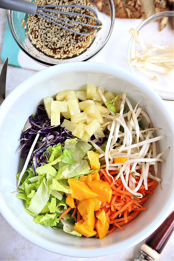 chicken pineapple mango Asian salad