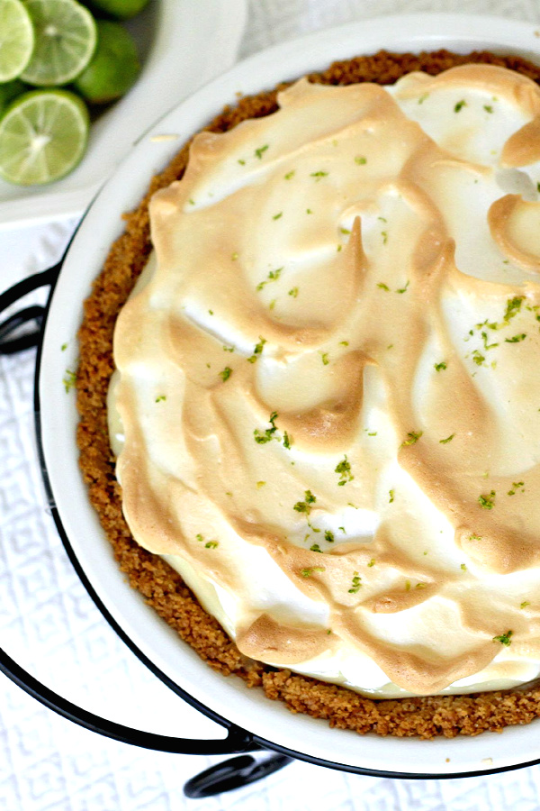 Easy recipe for key lime pie that's sure to tantalize your taste buds with its creamy sweet and tart goodness. Top with meringue or fresh whipped cream.