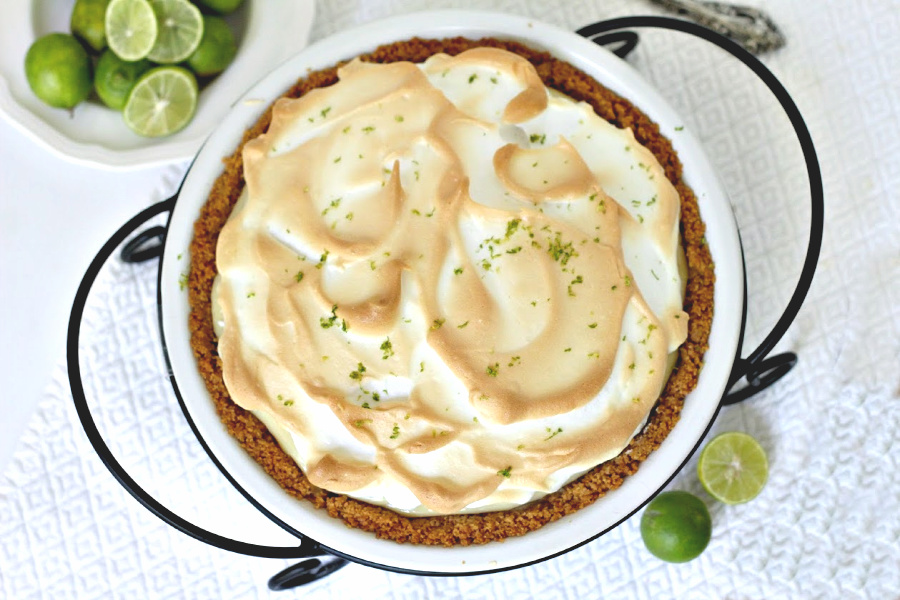 Easy recipe for key lime pie that's sure to tantalize your taste buds with its creamy sweet and tart goodness. Top with meringue or fresh whipped cream.