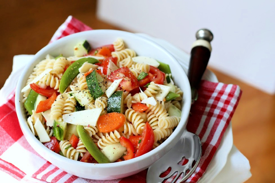 Classic Italian Pasta Salad is an easy recipe and a great summer side or main dish. Substitute veggies and toss in chicken, cheese or whatever you like.