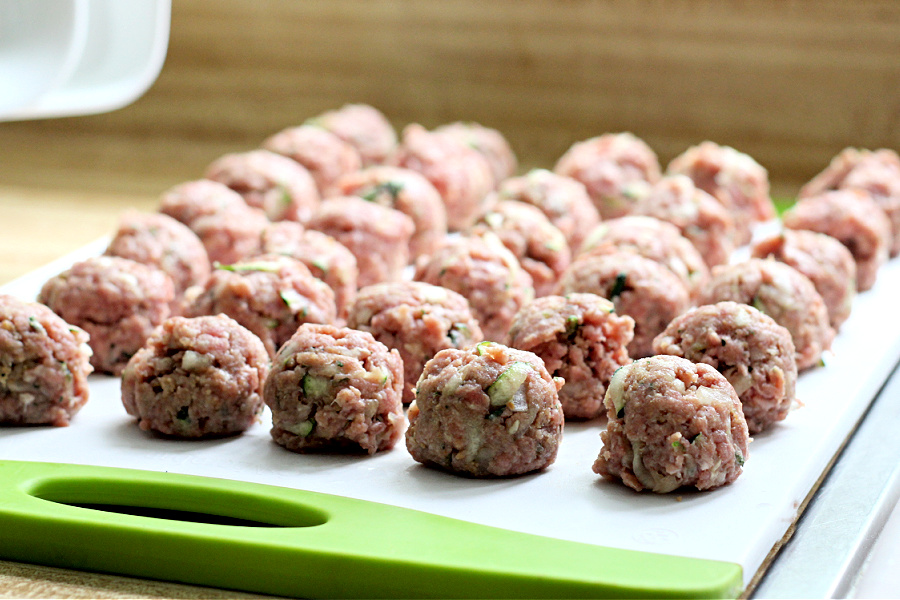 Add more veggies to your family meals. Try this delicious recipe for zucchini meatballs with shredded zucchini. So much flavor in these pan-fried meatballs.