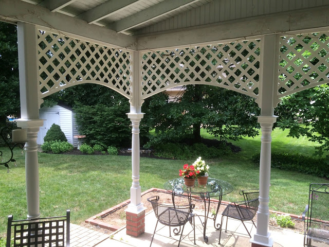 Painting the patio ceiling can be scary. We rigged some scaffolding and worked together completing the job for a fresh and clean area. 