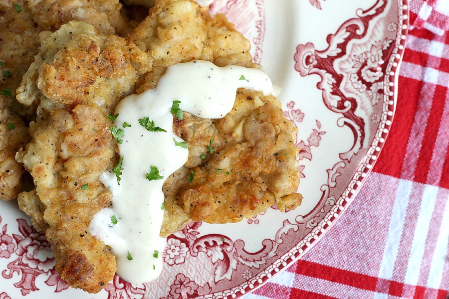 Crispy, moist and easy fried chicken with creamy mashed potatoes is a great comfort meal. It begins with boneless chicken thighs cooked in a skillet.