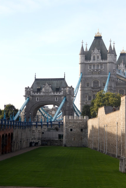 The moat around the tower of London.